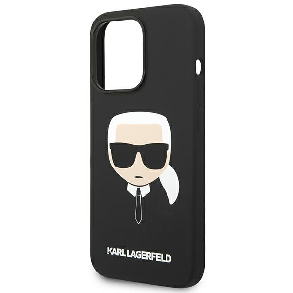 Hülle KARL LAGERFELD Apple iPhone 14 Pro Max Silikon Karl`s Head Schwarz Hartcase